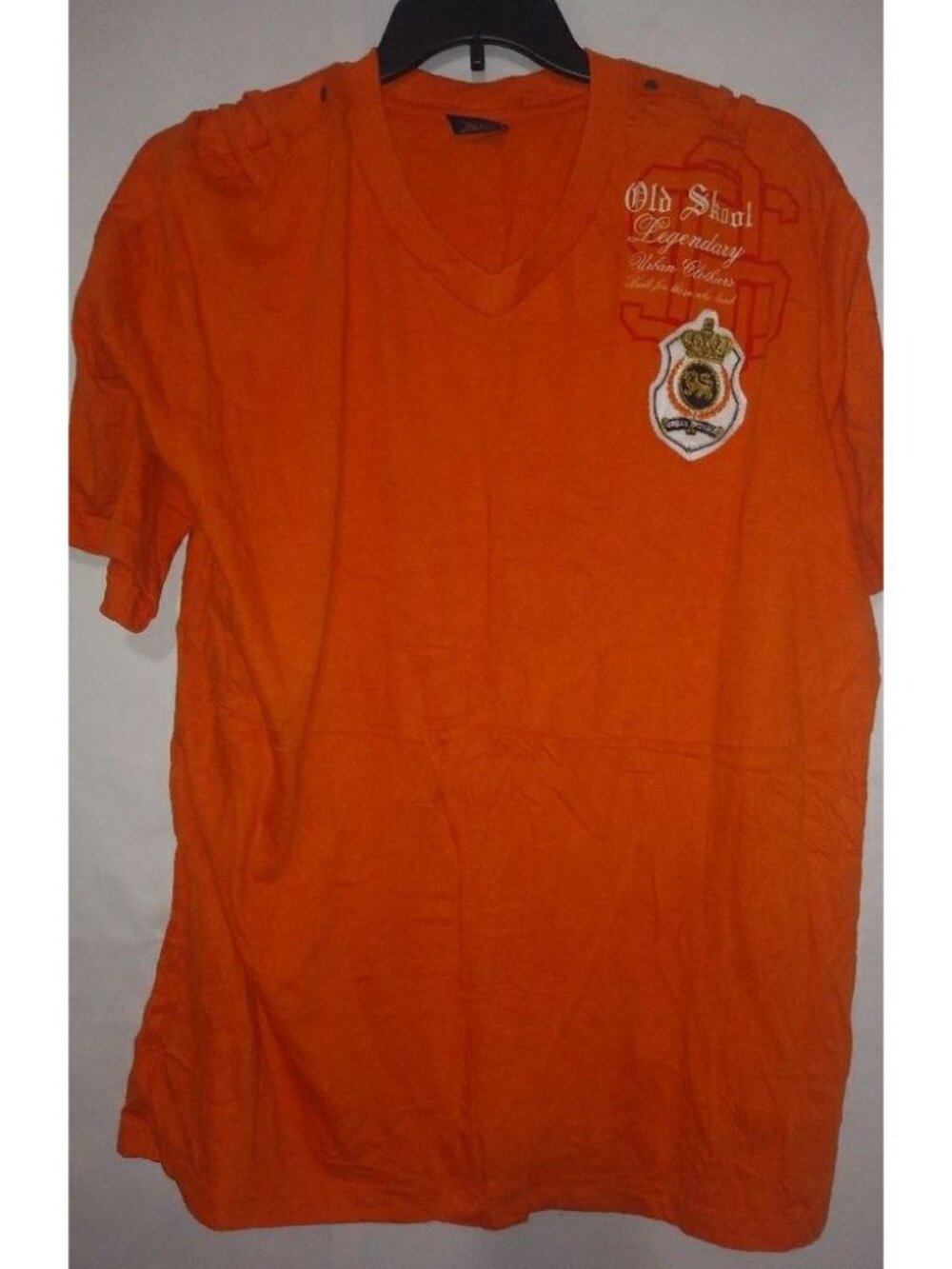 Old Skool L Mens Urban Royale Patch Shirt in Orange
